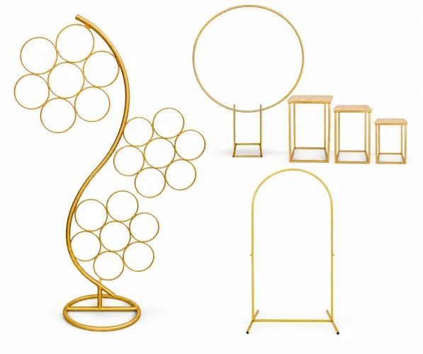 Kit de estruturas decorativas douradas para Festas e Eventos 
