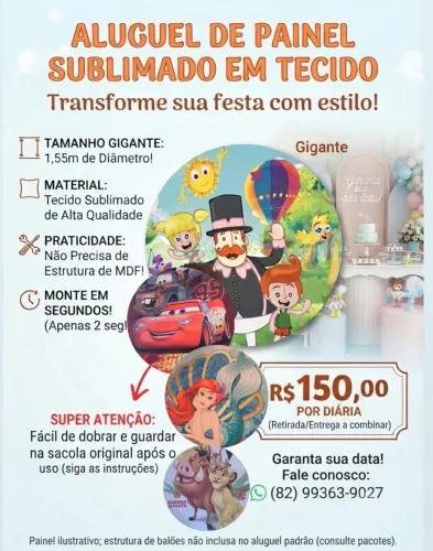 Painel sublimado de tecido