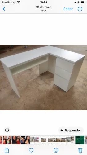Vende-se mesinha em L branca, nail designer