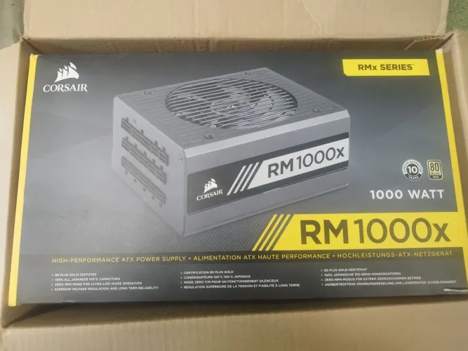 FONTE CORSAIR RM1000X MODULAR COM TODOS OS CABOS (tecnologia japonesa)