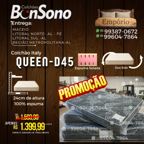Colchao queen size Bonsono D45 100% espuma itens novos de fabrica