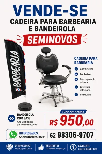 Cadeira de barbeiro e bandeirola