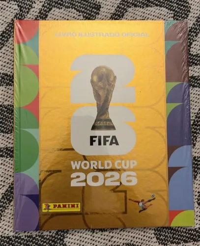 Álbum lacrado copa do mundo 2026 capa dura e dourado