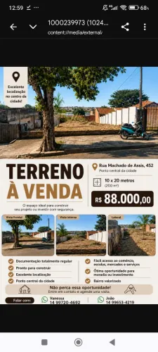 Terreno 10x20 Centro Marília SP