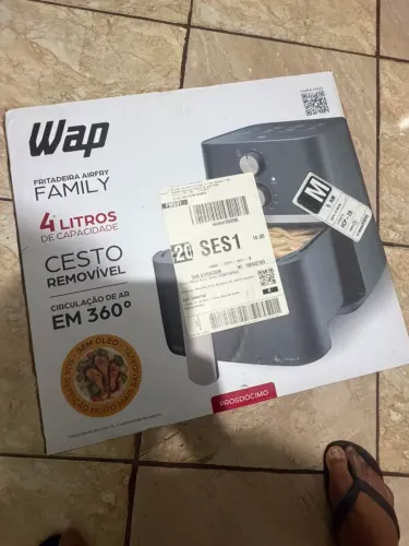 Fritadeira Elétrica Wap Air Fryer Family 4l Antiaderente E Automático 1500w Lacrado