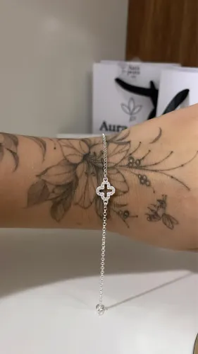 Prata 925 legítima, pulseira trevo