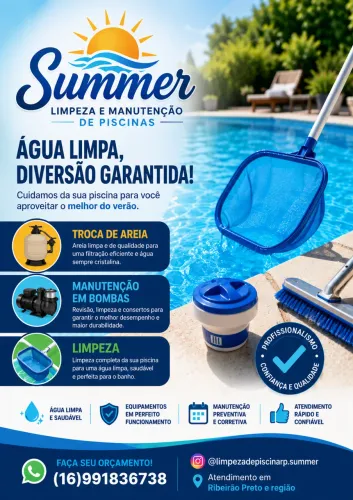 Limpeza e manutenção de piscinas Piscineiro