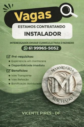 Instalador e ajudante de Mármore e Granito com Experiência 