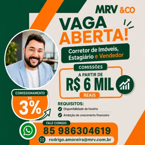 MRV Contrata Corretores, Estagiário, Vendedor, Treinamento Completo, Com ou Sem Experiêcia