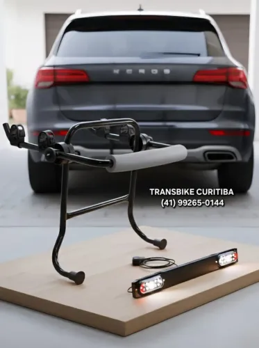Suporte para 2 Bikes + Regua de Energia para Placa - Regularize seu Transbike Curitiba