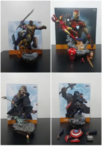 Iron Studios 1/10 - Batalha Final End Game (Homem de Ferro/Thor/Capitão América/Thanos)