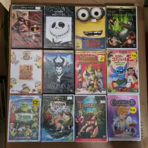 Coleção de DVDs Disney, Pixar, Dreamworks e Infantis (+80 Filmes Diversos Títulos)