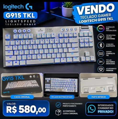 Teclado mecânico logitech G915 TKL