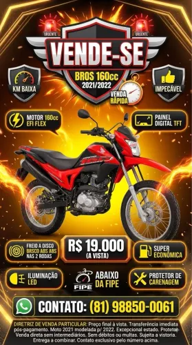 Vendo minha moto 2021 nxr 160