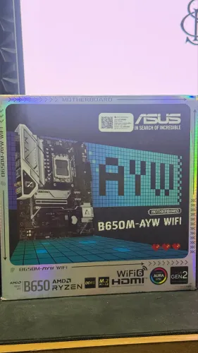 ? Placa-Mãe ASUS B650M-AYW WiFi - AM5 DDR5 | Completa na Caixa