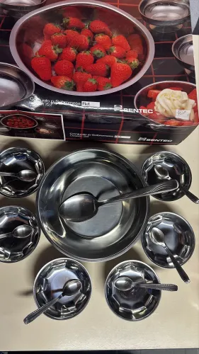 Conjunto sobremesa inox Bentec 14 peças