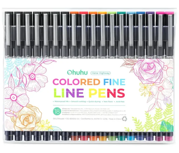 Caneta Colored Fine Line Ohuhu 18 un