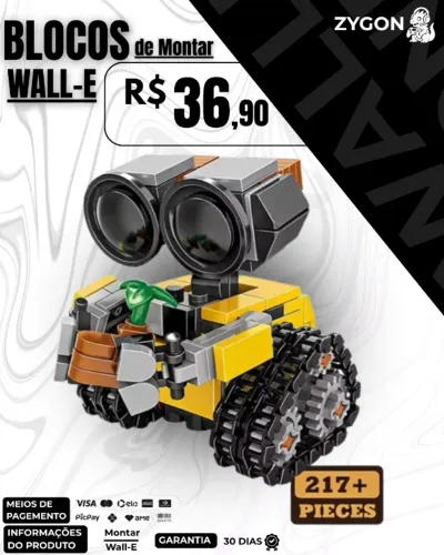 [NOVO] Mini Robô de Montar Wall-E Disney com Movimento - Garantia 30 Dias