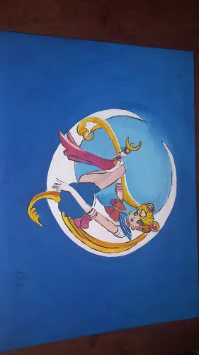 Vendo obra de arte. Tela da Sailor Moon. pintado à mão aproximadamente 30x30 sem moldura. 