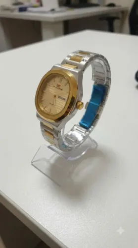 Relógio Vava Voom Masculino Prateado com Dourado