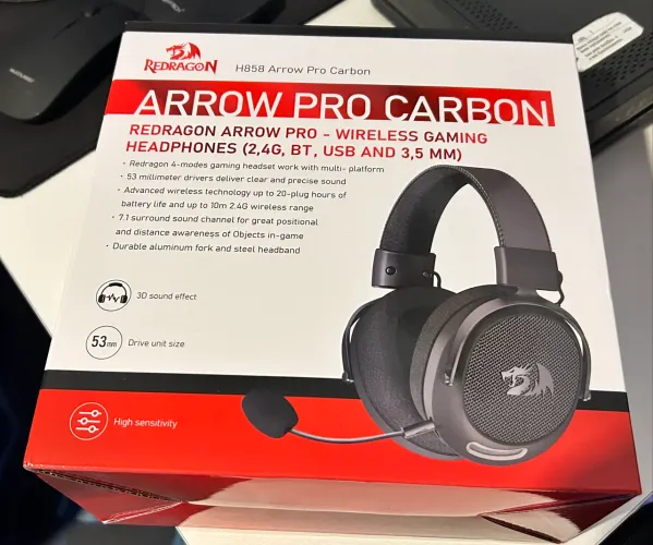 Headset Redragon Arrow pro Carbon zerado