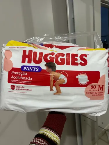 Fralda Pants Huggies Proteção Acolchoada, Tamanho M, 80 unidades.