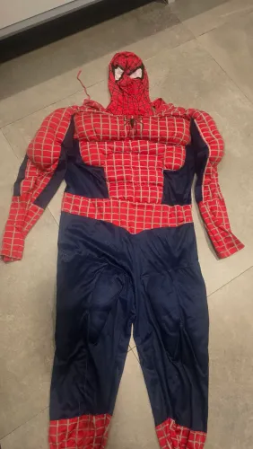 Fantasia Homem-Aranha com Enchimento (Músculos) + Máscara - Tamanho GG