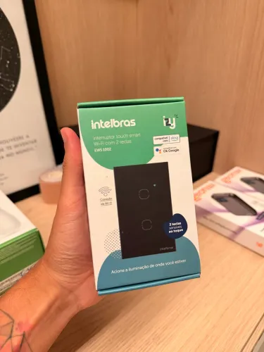 Interruptor Inteligente Touch Wi-Fi 2 Teclas Preto - Intelbras EWS 1002 PT