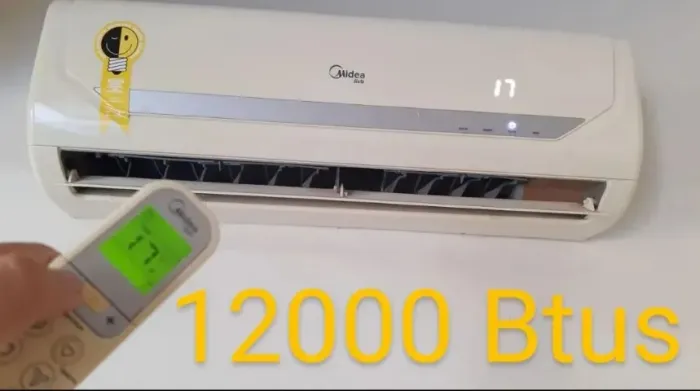 Calor? 12000 BTUs Ar condicionado split com controle remoto Midea. Excelente...