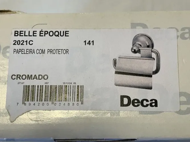 Papeleira de banheiro com protetor DECA inox Belle Epoque 2021C