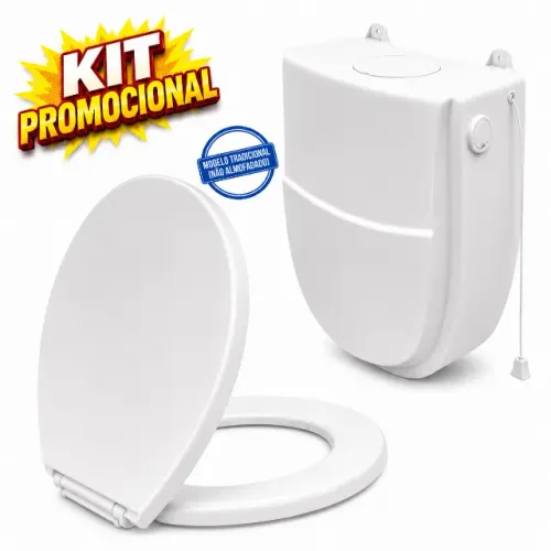 KIT ASSENTO SANITARIO LOFT + CAIXA DE DESCARGA