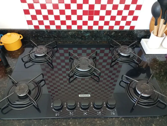 Cooktop Tramontina glass cinco bocas