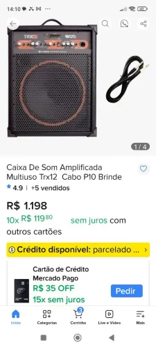 Vendo caixa trx12 nova completa , som para vários instrumentos e microfones juntos