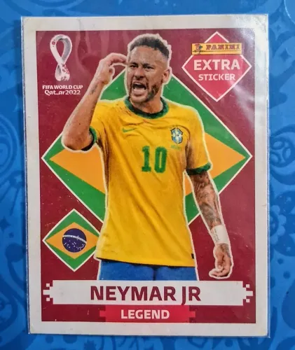 Figurinha Neymar Jr Legend Bordô Extra Sticker Qatar 2022