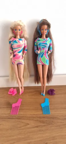 Barbie Tottaly Hair Loira e Morena anos 90