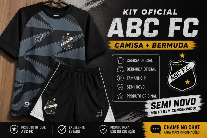 Kit Oficial ABC FC Camisa + Bermuda Semi Nova Tamanho P