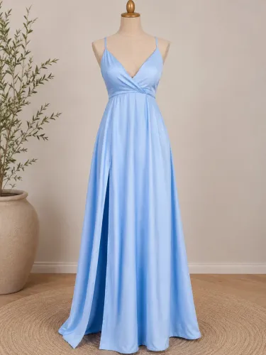 Vestido de festa, azul serenity