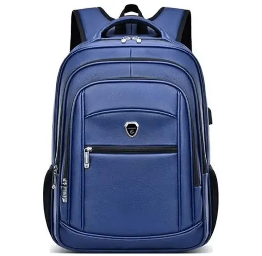 Mochila azul de couro