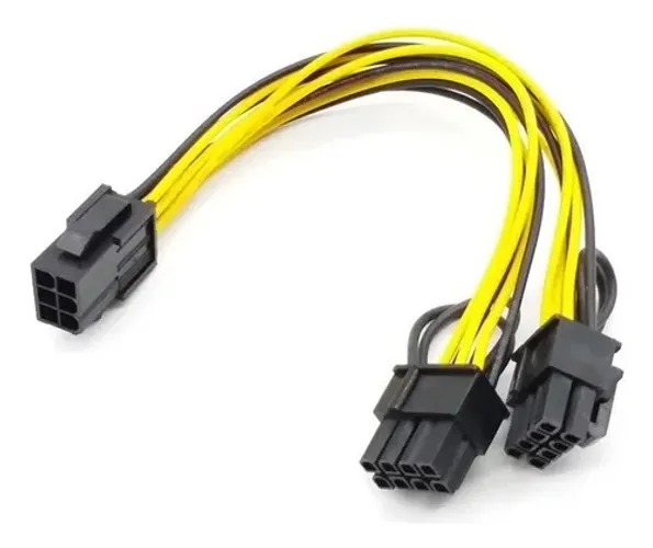 Cabo Adaptador Alimentação Atx 6 Pin Para Dual 8 (6+2) Pcie