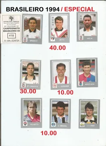 figurinhas especiais campeonato brasileiro 1994