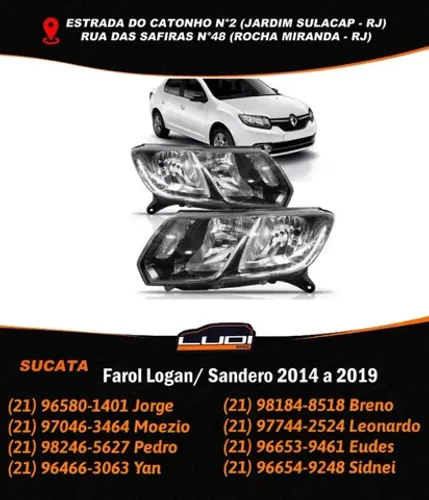Farol Renault Logan Sandero 2014 à 2019
