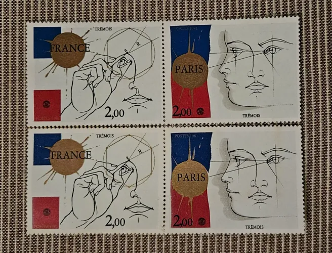 Selos Postais Coleção Trêmois France Paris 1981