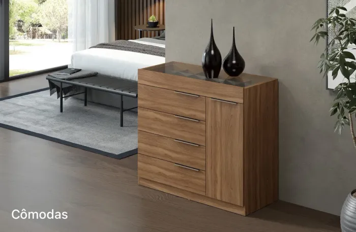 Cômoda 4 Gavetas e Porta Objetos t554