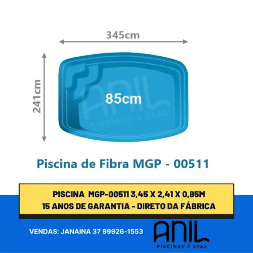 Ja - Piscina 3,45 x 2,41 x 0,85m - piscina de fibra