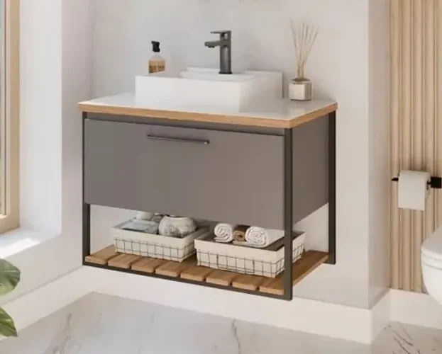 Gabinete para Banheiro Vitta 60 cm, 100% MDF - MGM Moveis