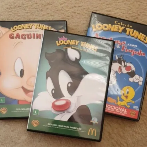 3 DVDs Looney Tunes Originais Desenho Infantil