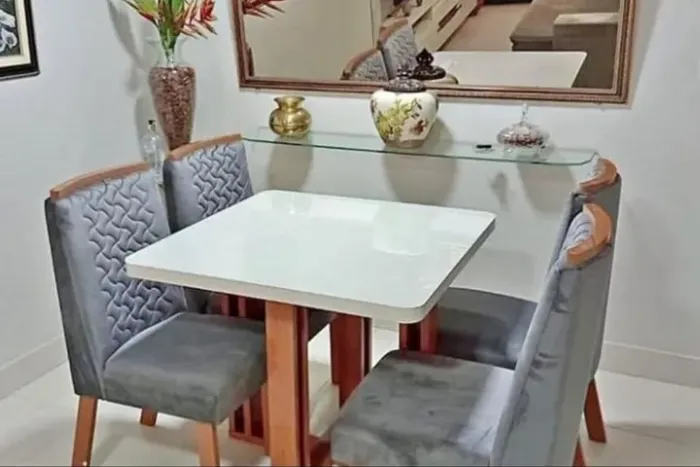 jogo de mesa 4 cadeiras cinza nobre [última unidade] da promoção