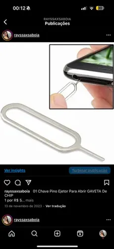 Chave Pino Ejetor Para Abrir GAVETA De CHIP