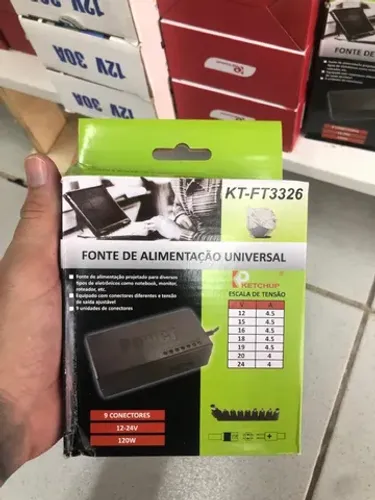 Fonte Universal para Notebook, Monitor, roteador Caixa de Som de 120w - 12-24v