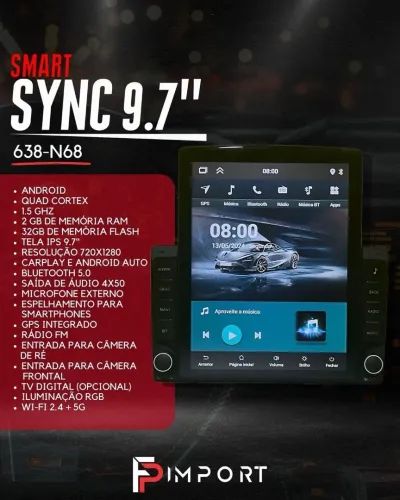 Central Multimidia Universal Tesla 9,7p Carplay Android 2din